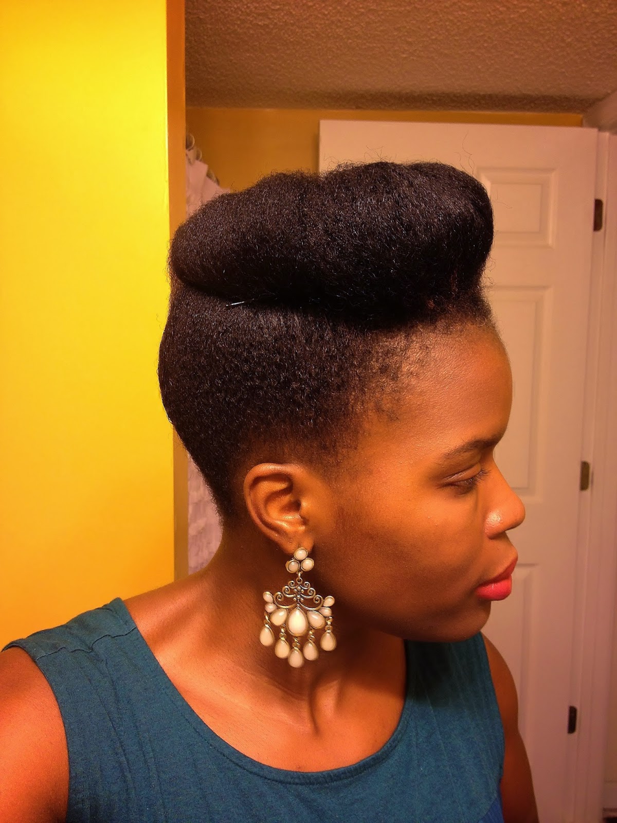 Protective Style High Pompadour Updo