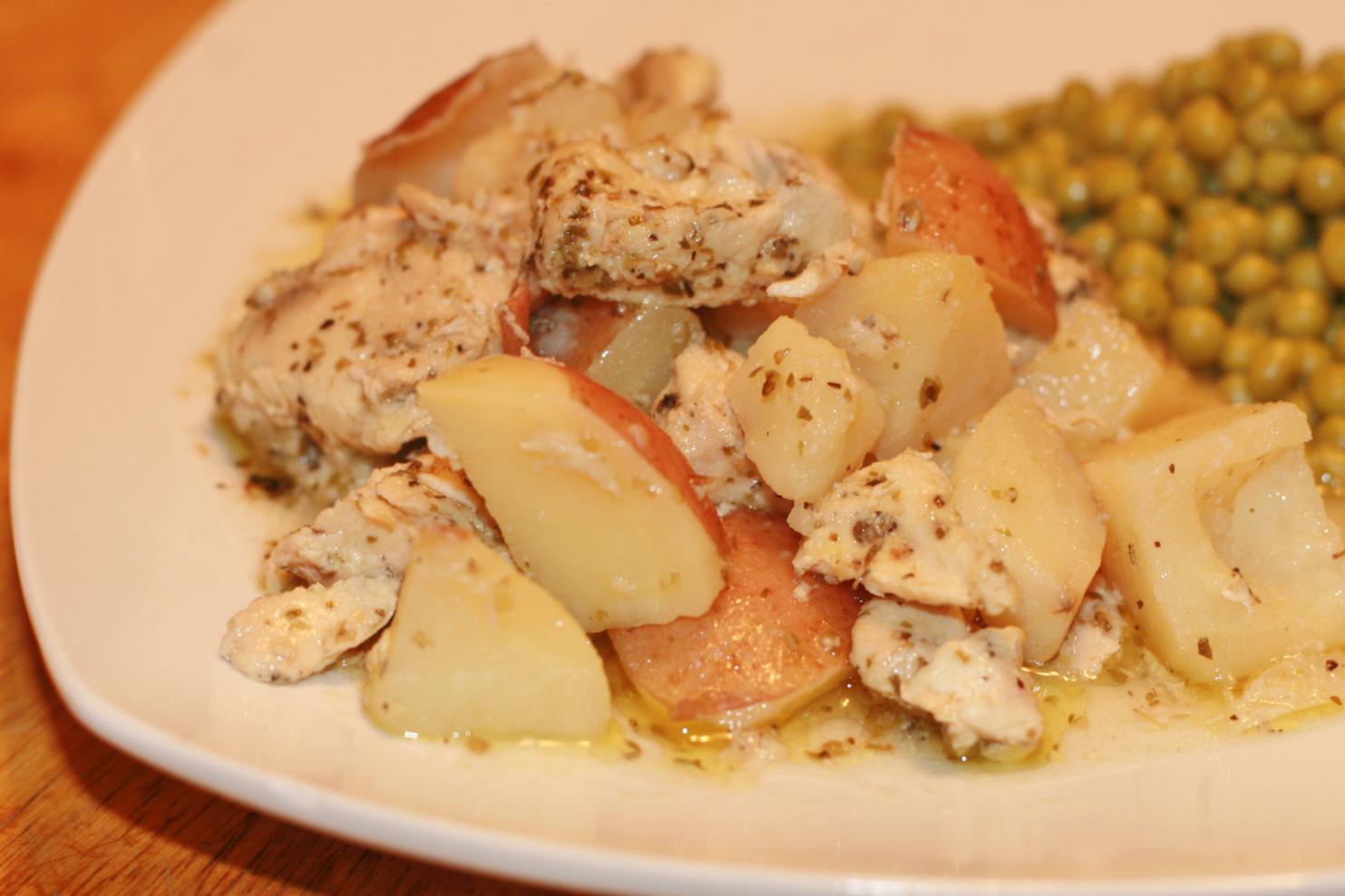 Cookin' It Up In Texas Greek Chicken and Potatoes Slow Cooker