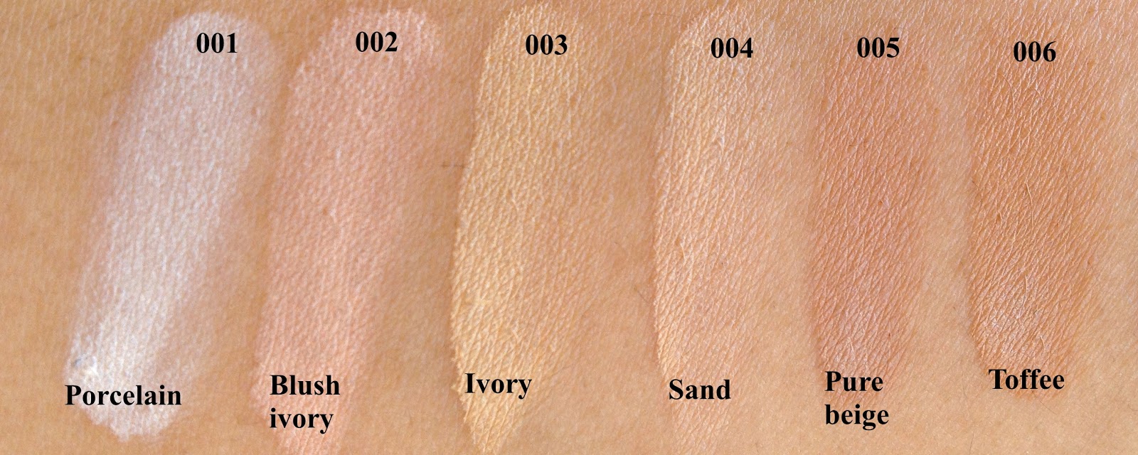 The Bridal Hairstylist Temptu airbrush foundation swatches