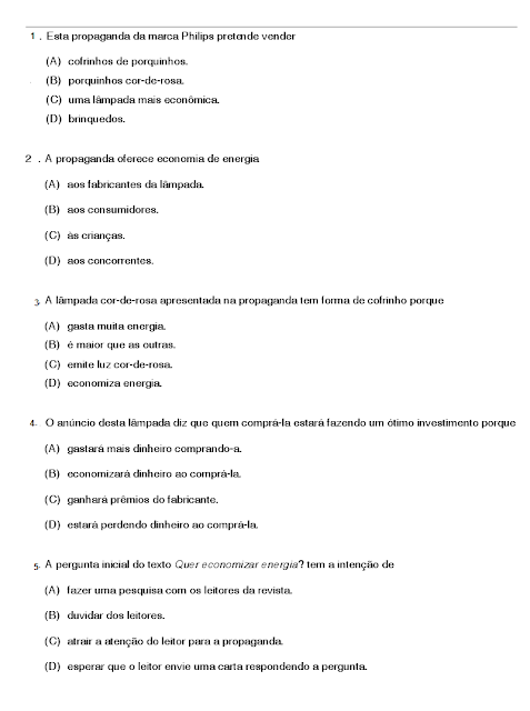 Interpretação de texto exercicios