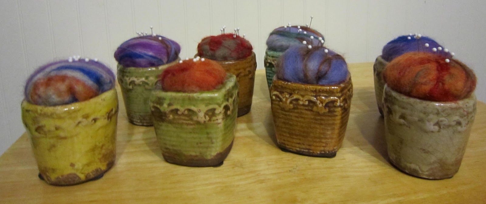 TShirt Quilts of Texas/Shadywood Quilts Needle Felted Pin Cushions