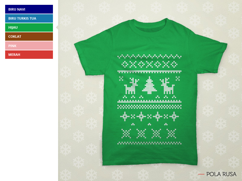 Desain Kaos Natal | pola rusa seri natal teesalonika Desain Kaos Natal | pola rusa seri natal teesalonika
