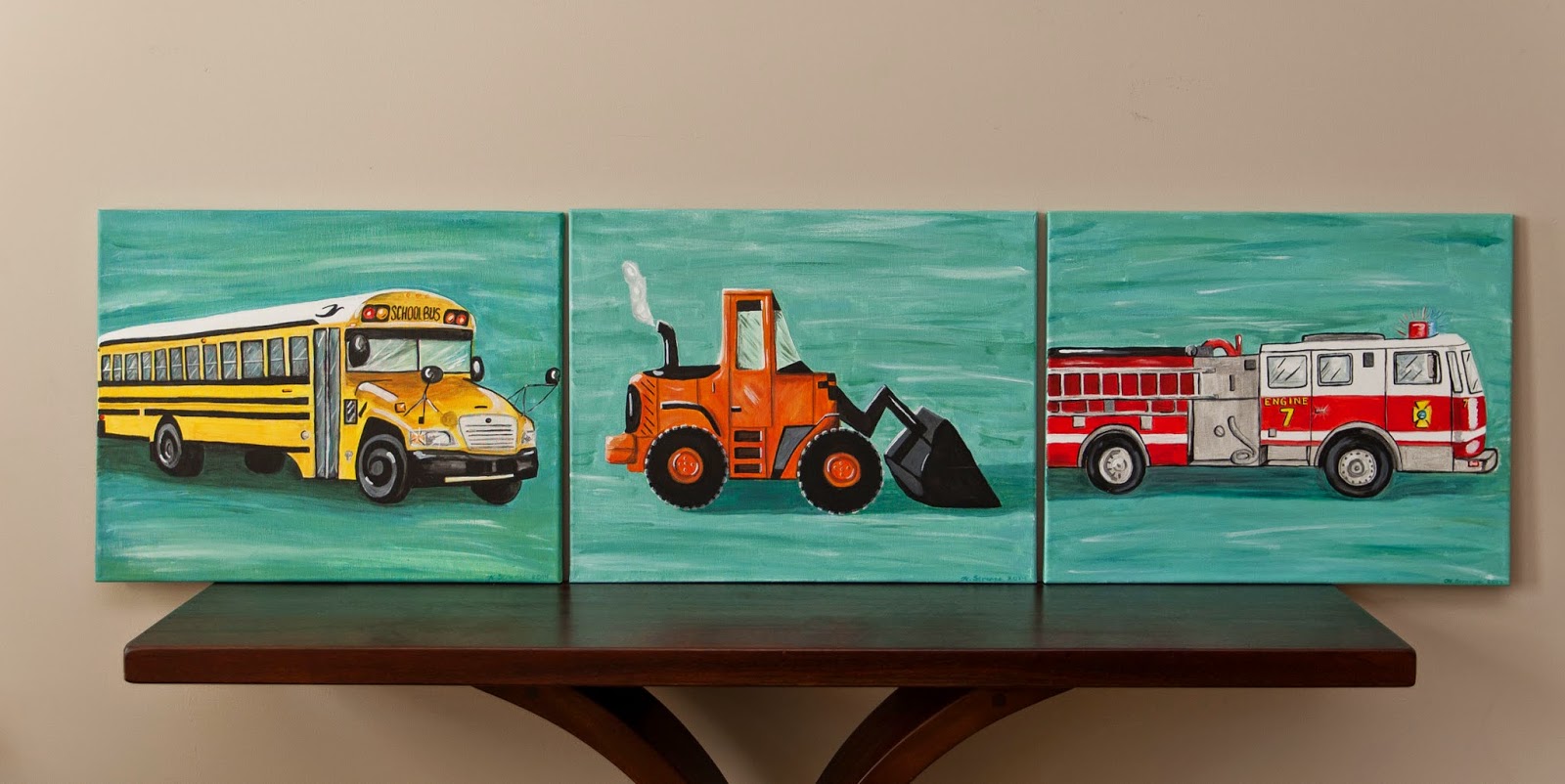 Lilybug Designs School Bus Painting