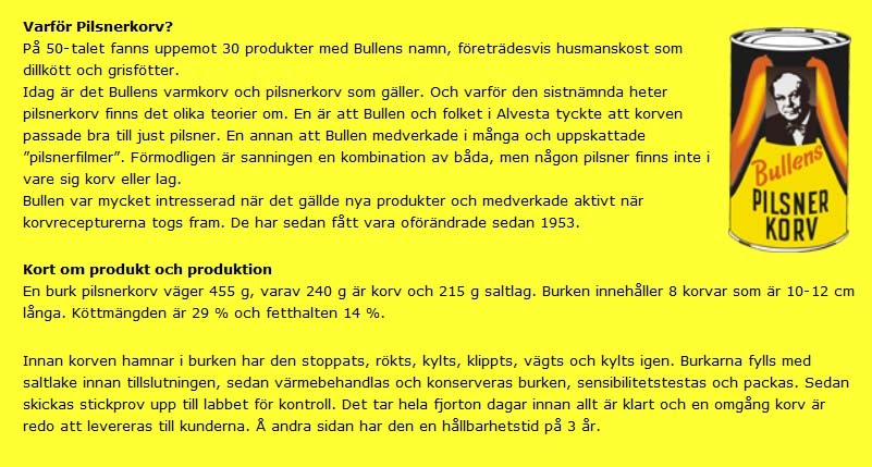 . Pilsner + korv = Bullens