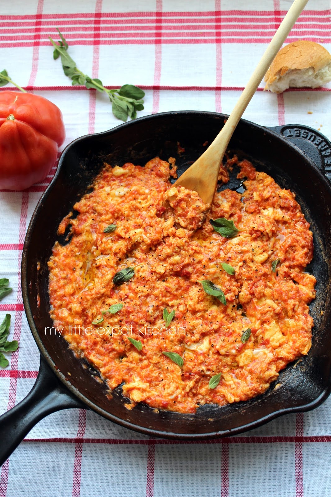 My Little Expat Kitchen Greek eggs with tomatoes aka Strapatsada aka