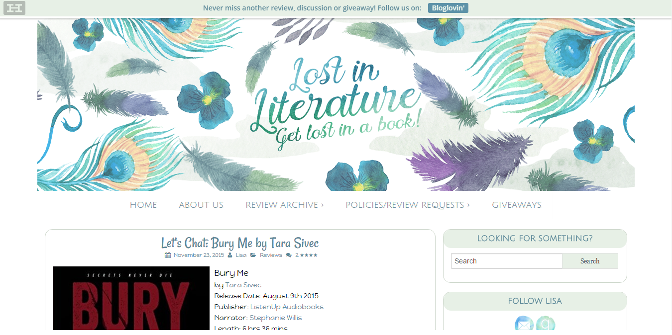 Lost in Literature Landing Page