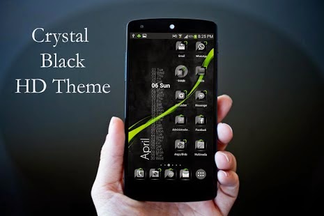 Theme Crystal Black Flat HD Apk