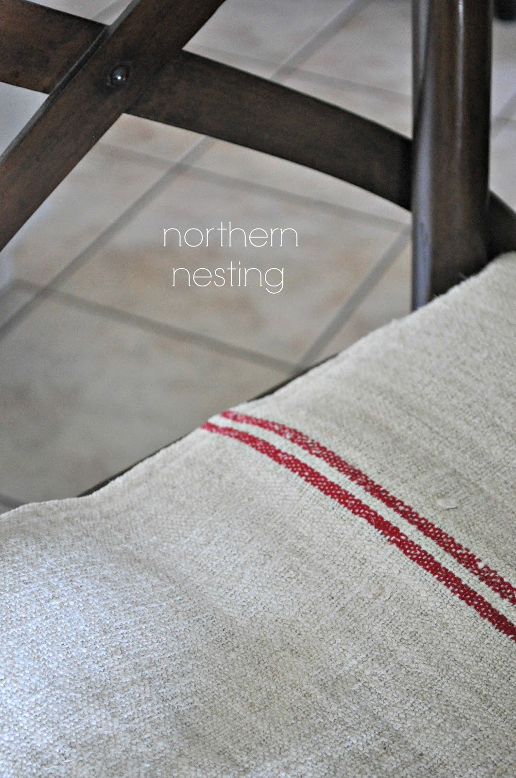 Northern Nesting Grain Sack Cushions by Ann