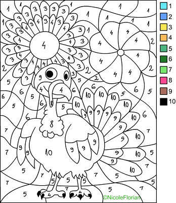 Turkey Coloring Pages on Full Size   More Color By Number Thanksgiving Coloring Page