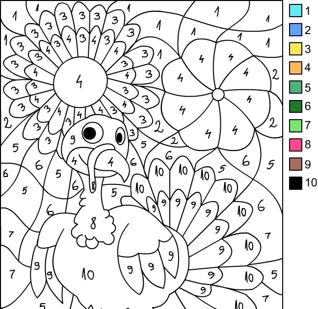 Nicole's Free Coloring Pages: COLOR BY NUMBER * THANKSGIVING COLORING PAGE