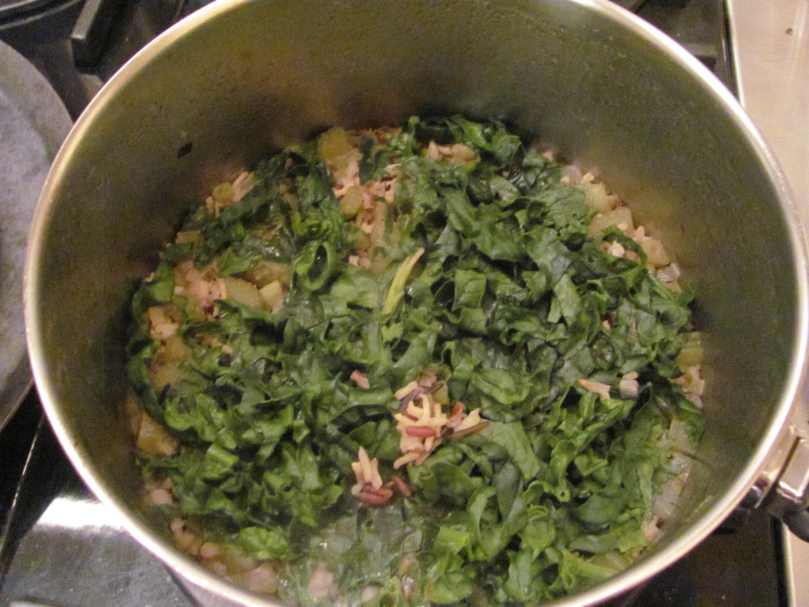Wild Rice with Onion, Celery, and Spinach
