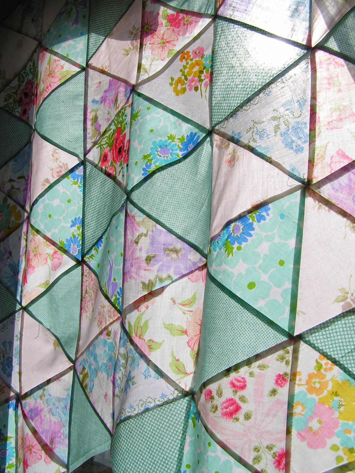 Tea Rose Home Vintage Pillow Case Quilt Finished