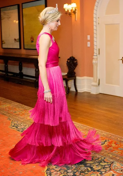 King Willem-Alexander and Queen Maxima of The Netherlands attend an state banquet offered by governor general Johnston at Rideau Hall in Ottawa, Canada