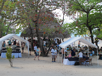 The stalls on Cayo Levantado