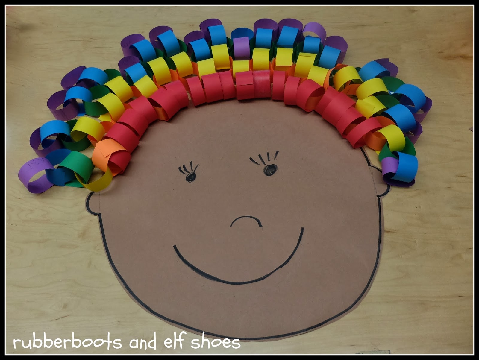 rainbow hair craft preschool activity