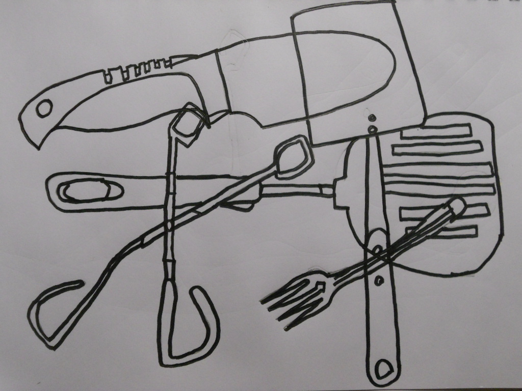 Contour Line Drawing Objects : William schipke s kitchen object contour line and