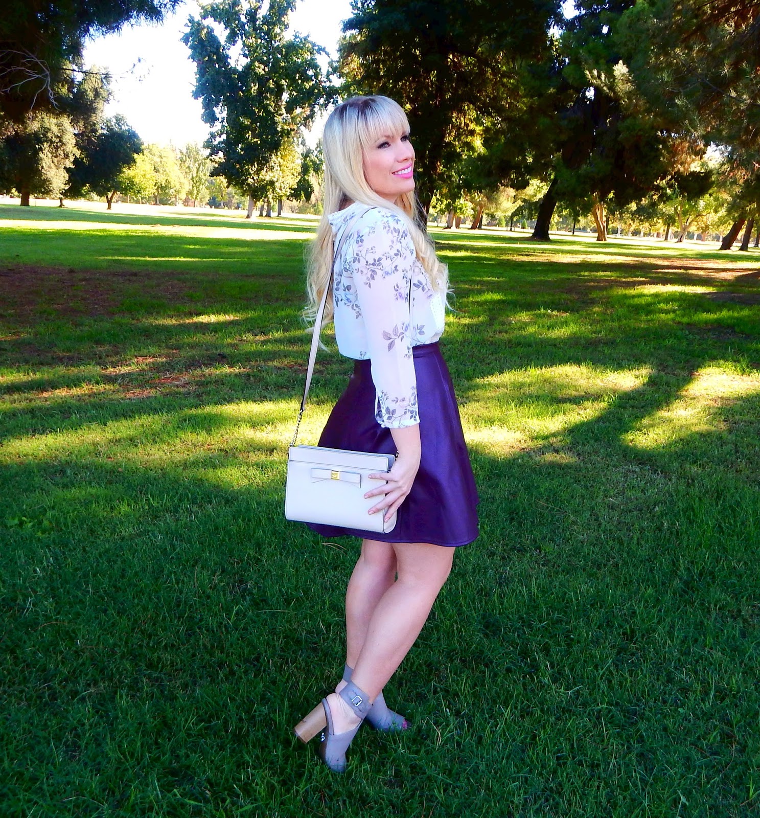 Wine Faux Leather Skirt Outfit