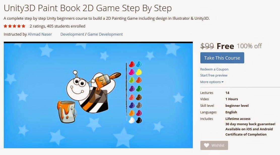 Udemy Free Course | Udemy Free Coupons: Udemy Free Course - Unity3D Paint  Book 2D Game Step By Step - 100% Off
