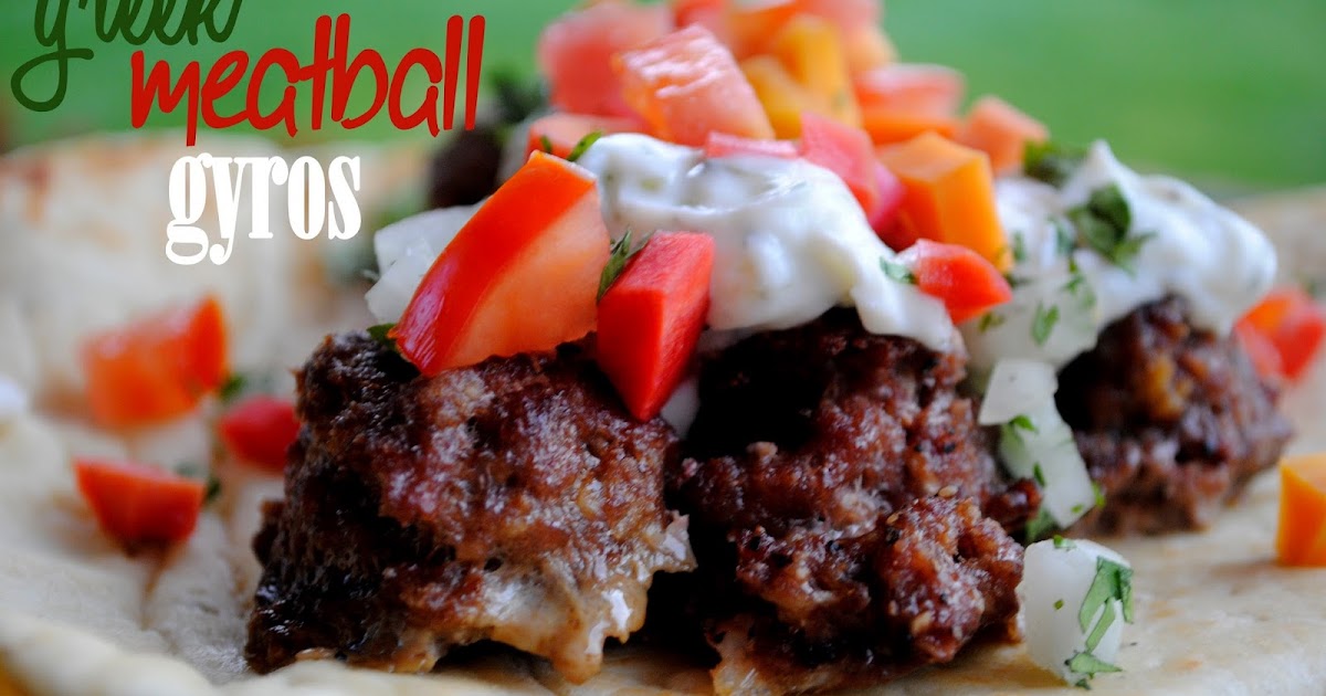 greek meatball gyro w/ spicy pickled veggies and cool cucumber sauce..