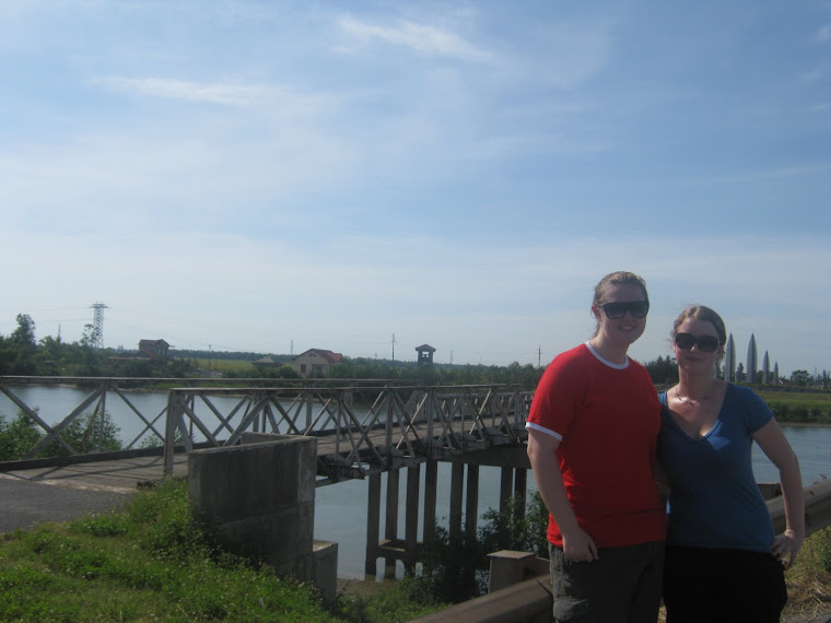 me and Charlotte at bridge where north and south Vietnam was once divided