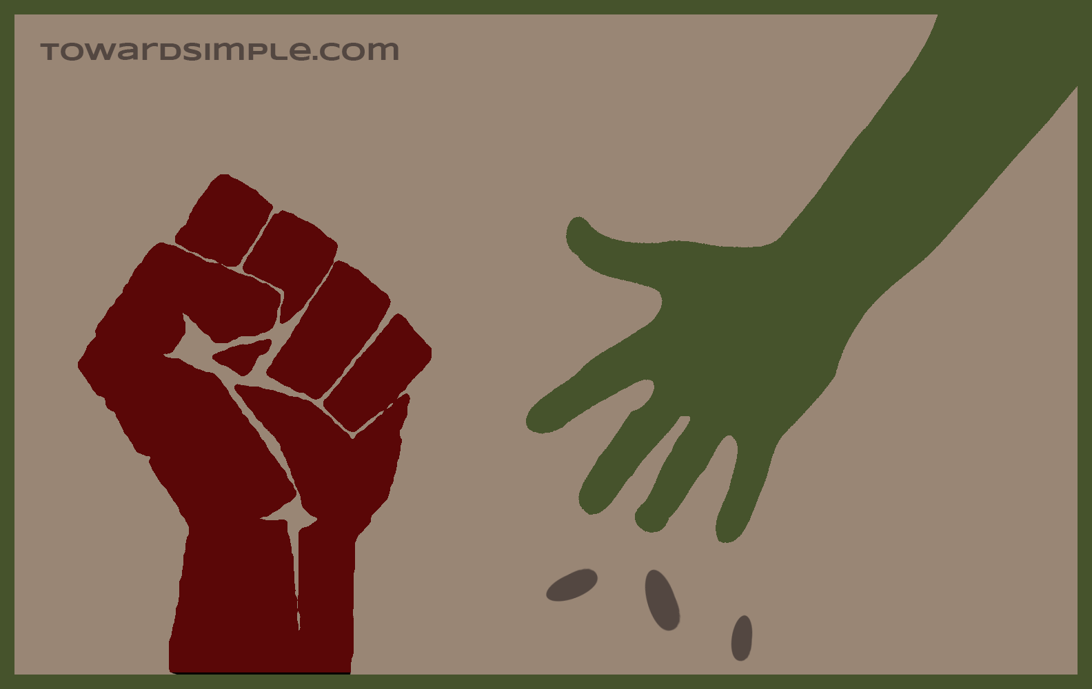 A Fist in the AIr or a Hand in the Dirt Fist and hand silhouettes