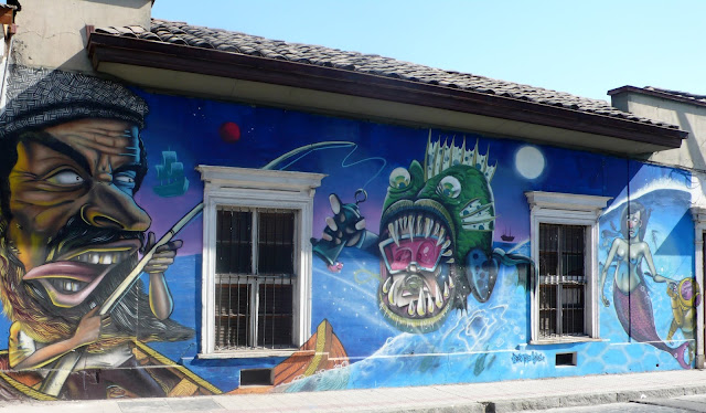 graffiti street art in barrio brasil and yungay, santiago de chile