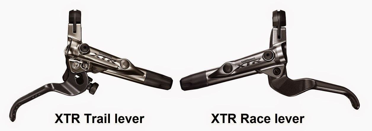 Shimano XTR brake Race and Trail lever differences