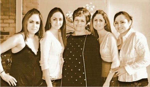 With my beautiful sisters and my mom