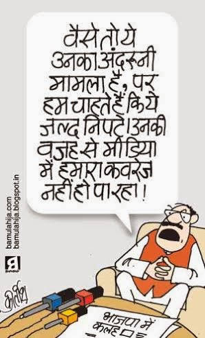 bjp cartoon, AAP party cartoon, cartoons on politics, election 2014 cartoons, Media cartoon