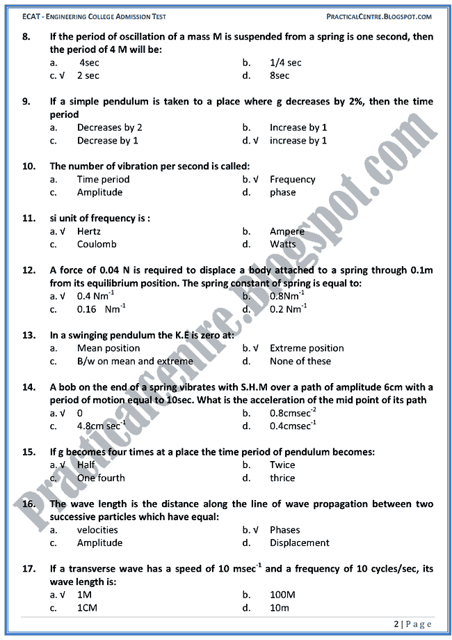 waves-motion-and-sound-ecat-preparation-mcqs-test-physics-engineering-admission-test