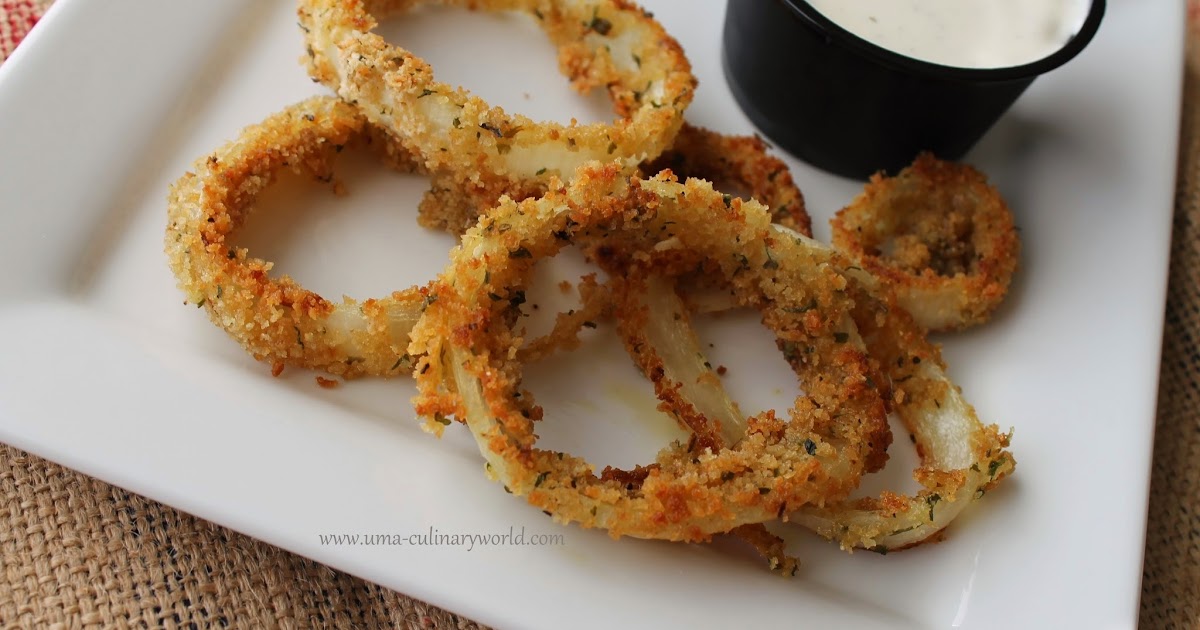 Uma's Culinary World Baked Onion Rings (Vegan)