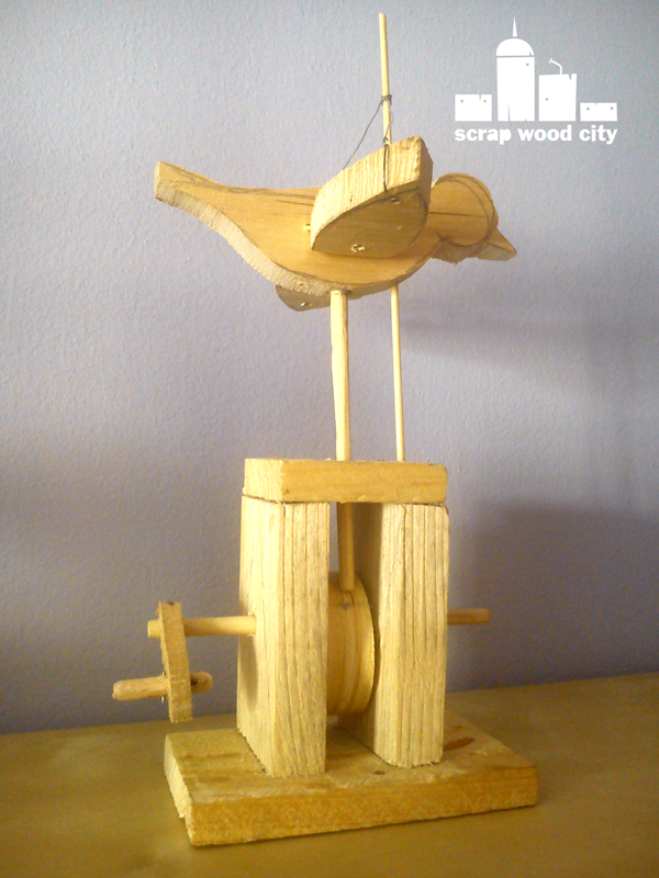 scrap wood city: Wooden flying bird