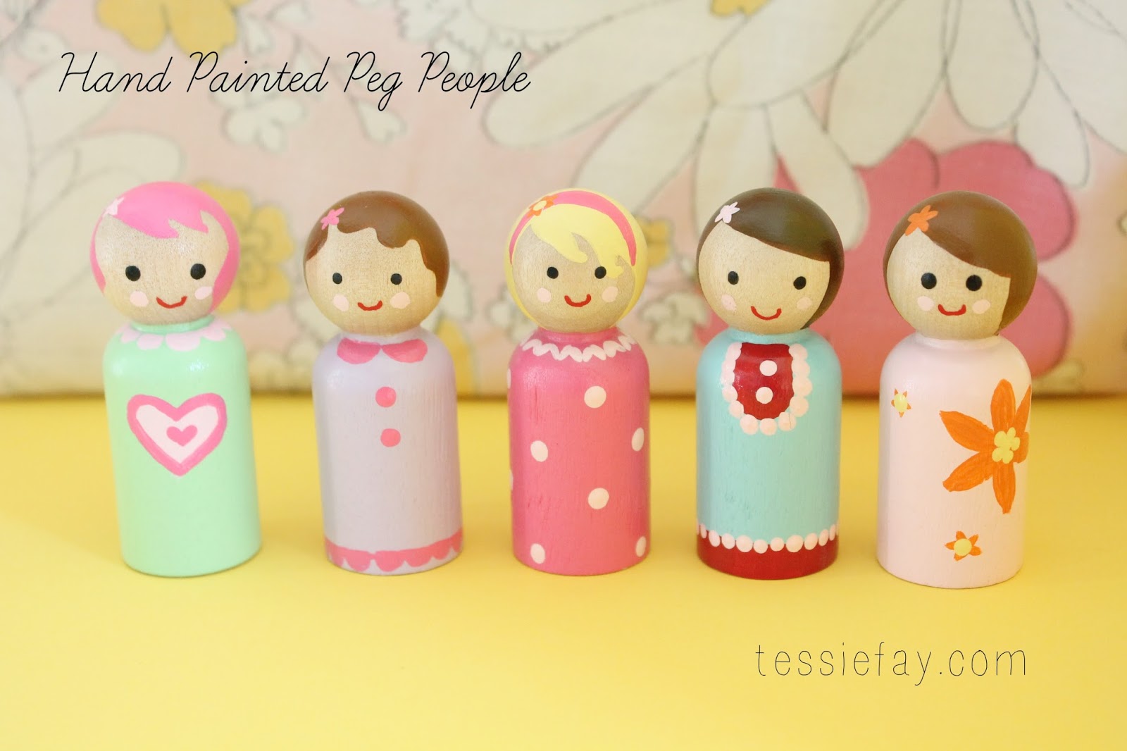Tessie Fay Hand Painted Peg People
