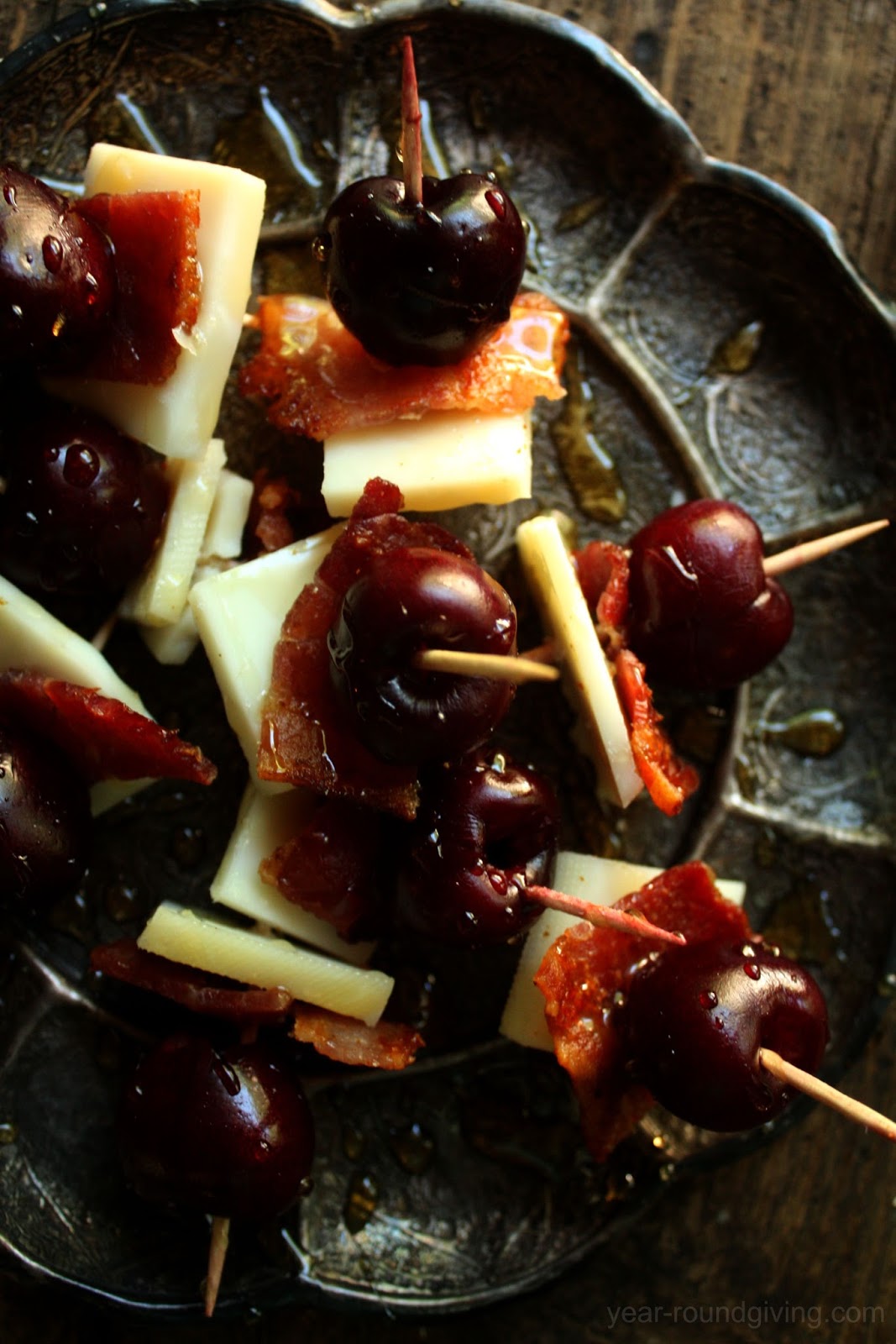 Cherry, Bacon & Goat Gouda with Honey Drizzle Daily Appetite
