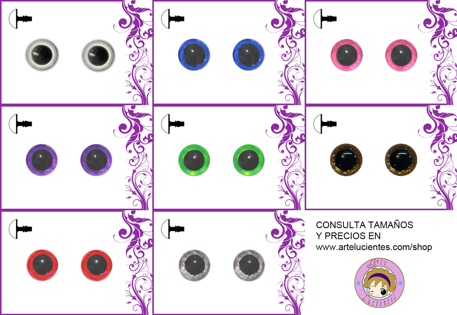 ojos para muñecos de peluche