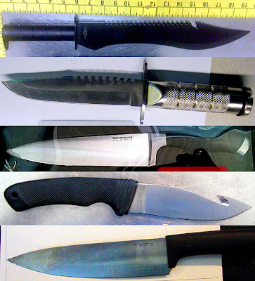 Knives Discovered at (Top - Bottom) LAX, DEN, EWR, EWR, IAH