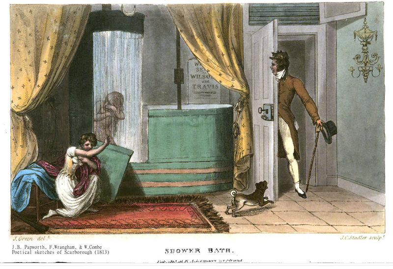 Two Nerdy History Girls Taking a shower in the 1800s