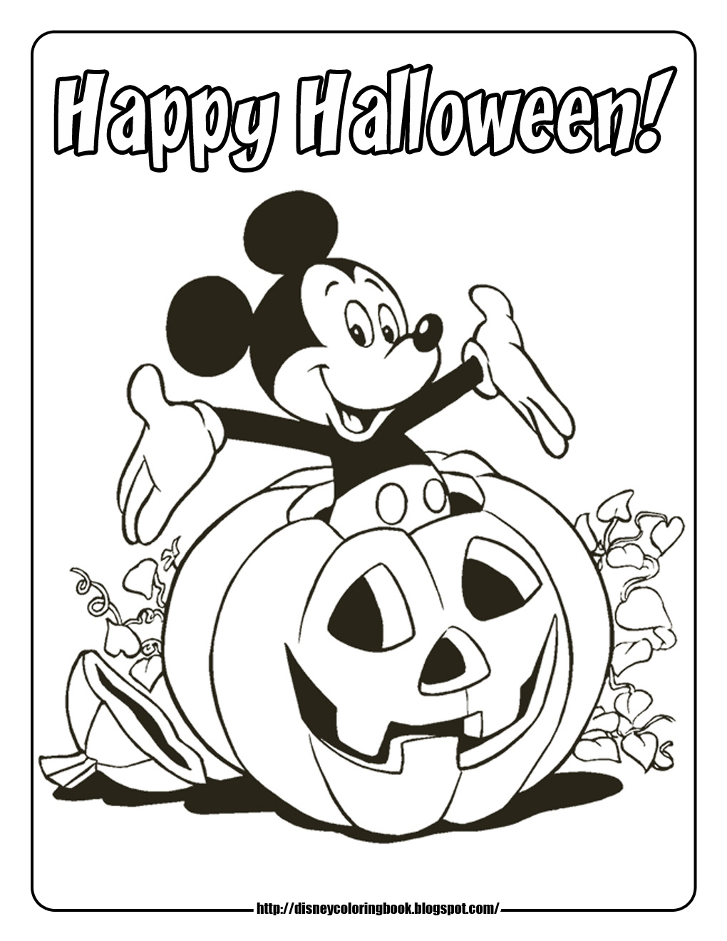 Disney Coloring Pages and Sheets for Kids: Mickey and Friends Halloween