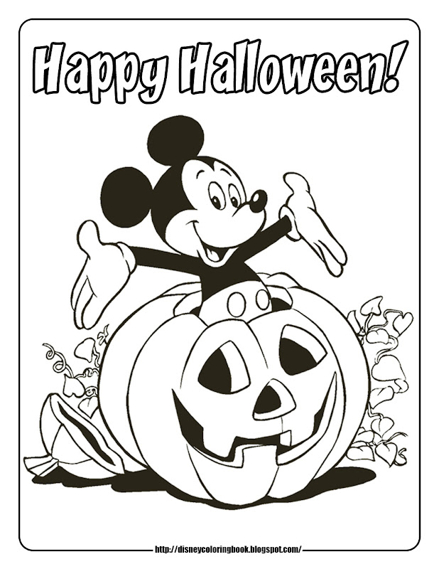 Mickey and Friends Halloween 1: Free Disney Halloween Coloring Pages title=