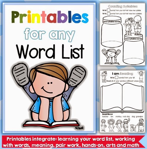 Printables for any Word List   Ready to go printables that will work for any list and that can be used in a number of ways. Printables for any Word List   Ready to go printables that will work for any list and that can be used in a number of ways.