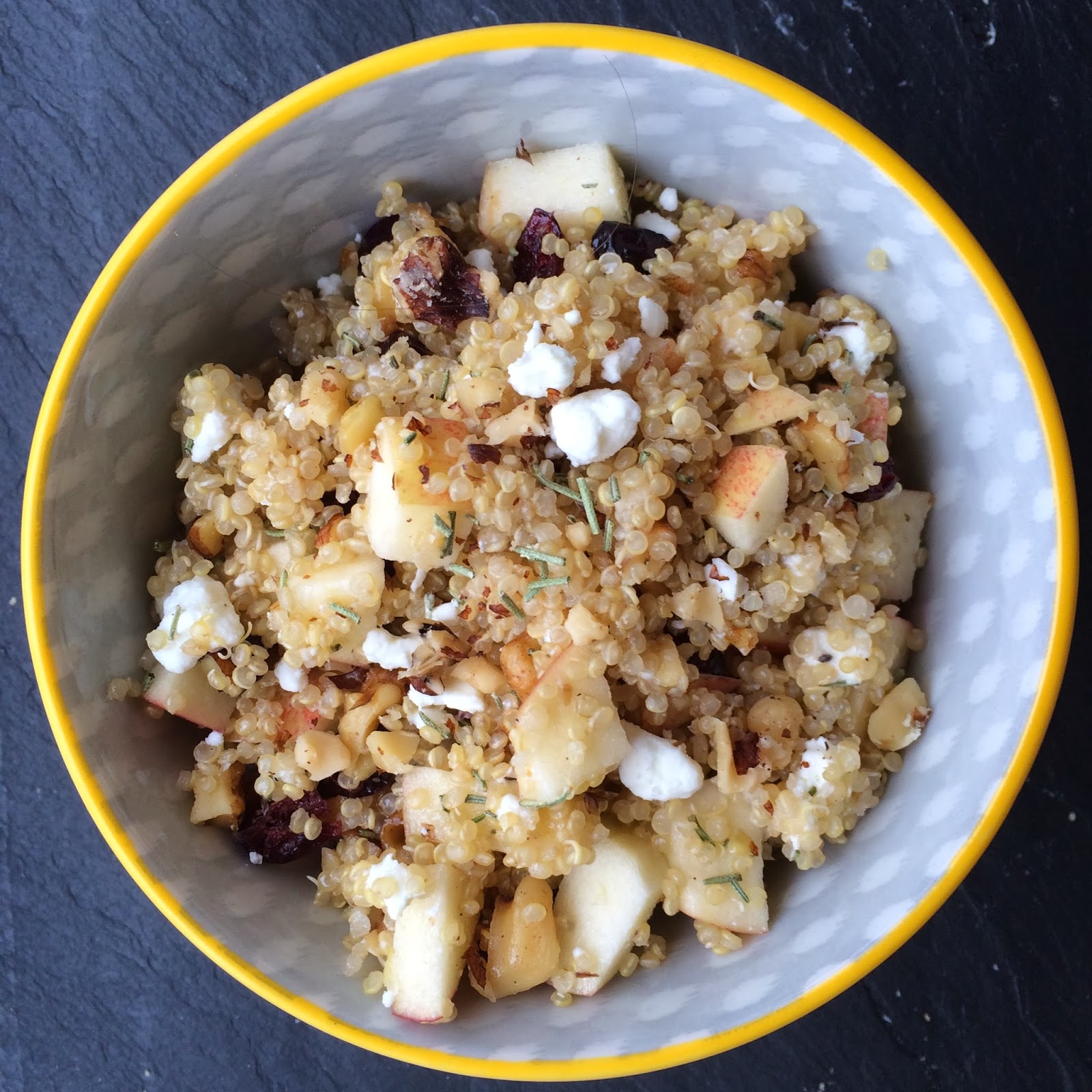 Top Ate on Your Plate Quinoa with Apples, Goat Cheese and Cranberries