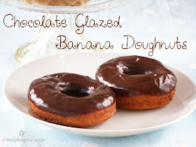 Vegan Banana Doughnuts with Chocolate Glaze