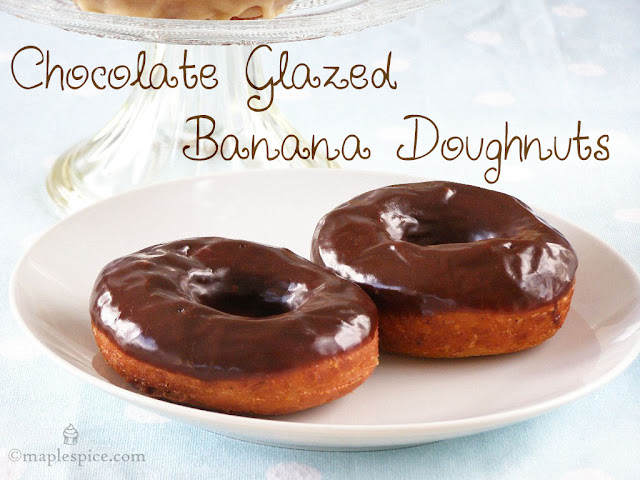 Vegan Banana Doughnuts with Chocolate Glaze