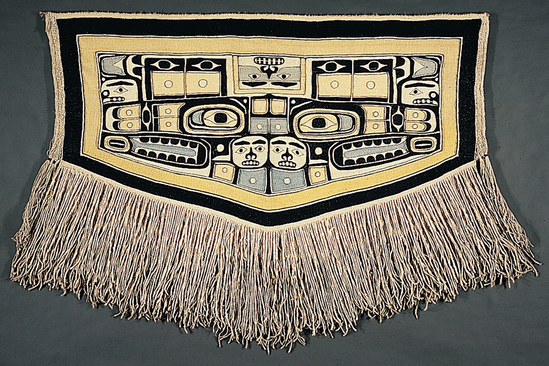 Chilkat Blankets and Totem Poles Art with a Yellow Bird
