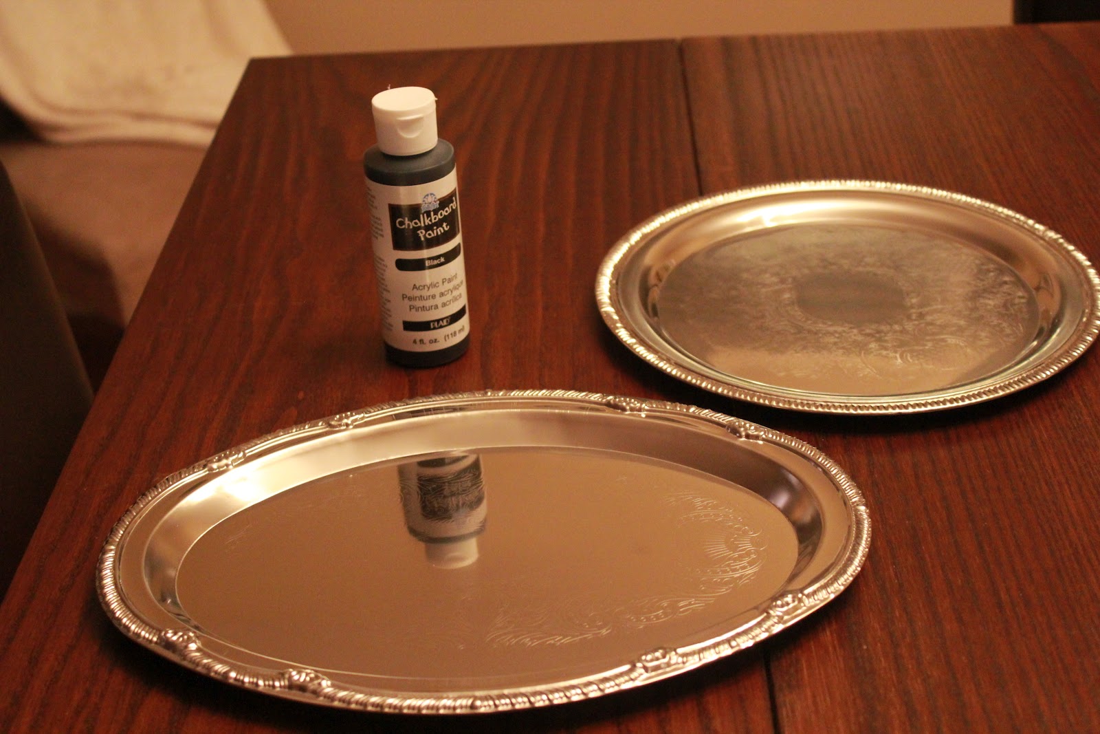 The Posh Pinner Dollar Tree Trays and Chalk Board Paint