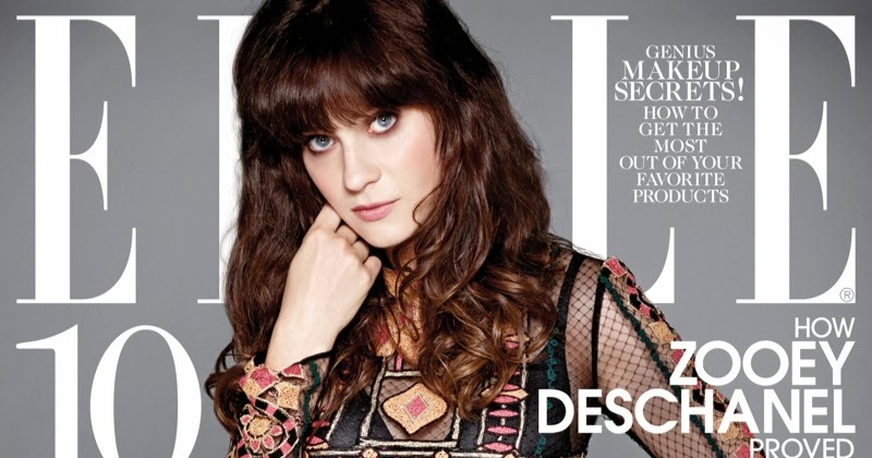 Zooey Deschanel Elle Magazine Cover February 2014 HQ Scans - Magazine
