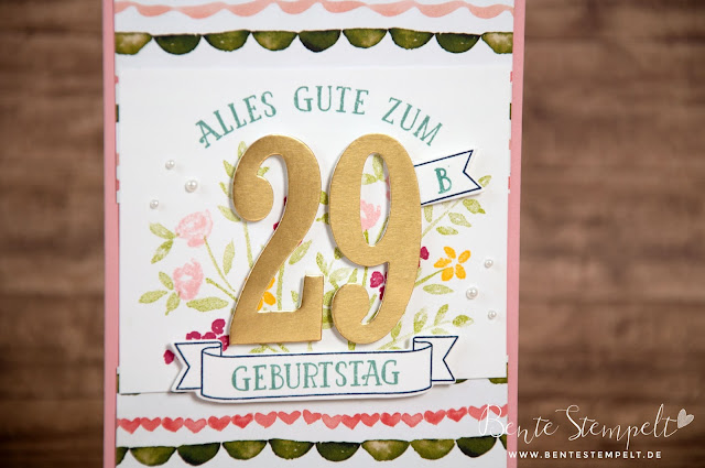 Goldfolie Stampin' Up! Framelits Die Cuts Große Zahlen Designerpapier DSP Geburtstagsstrauß Birthday Bouquet Large Numbers Number on years So viele Jahre