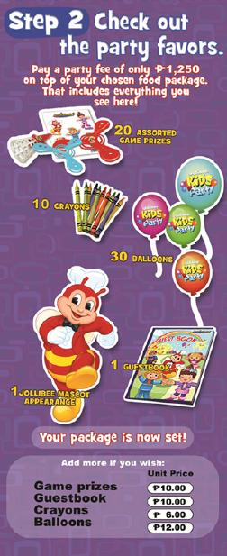 Jollibee Party package - step 2