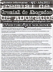 Boletín N°1 de la Gremial de Abogados de la República Argentina.