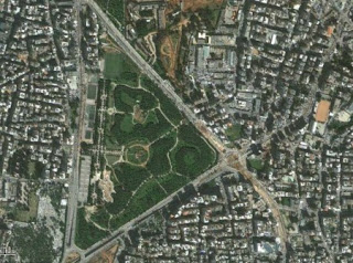 Le Bois des Pins de Beyrouth par Google Earth.